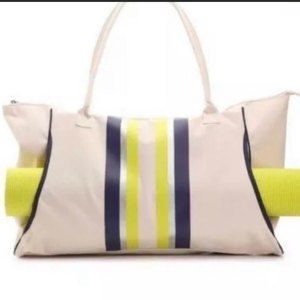 DSW Large Tote Beach Gym Bag Beige Blue Yellow